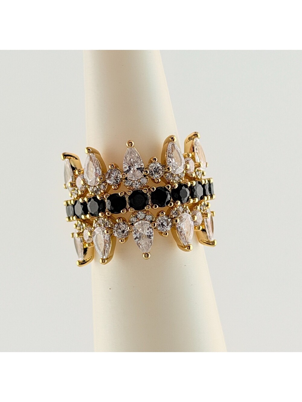 Bomb Party UNTAMED Ring Sz 6 "Built To Disobey" Black Onyx on Yellow Gold